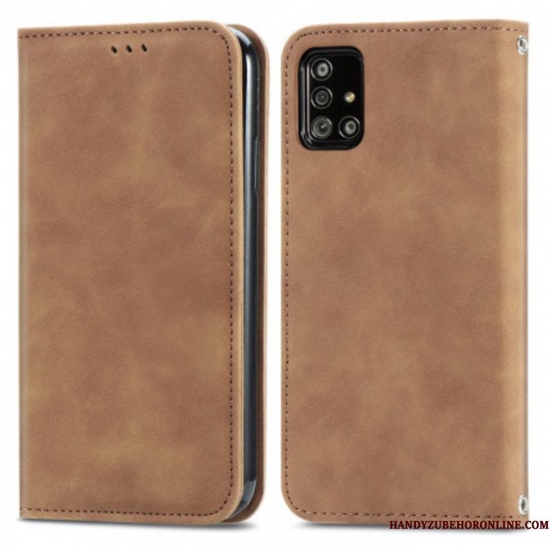 Bescherming Hoesje voor Samsung Galaxy A51 5G Folio-hoesje Vintage Kunstleer