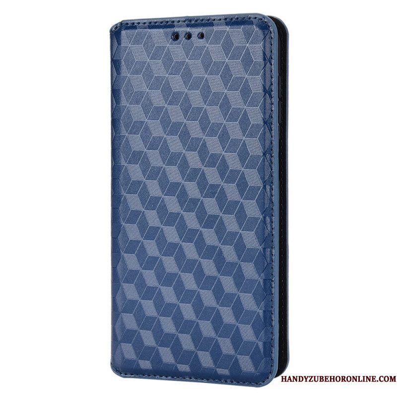 Bescherming Hoesje voor Samsung Galaxy M23 5G Folio-hoesje 3d Kubus Leereffect