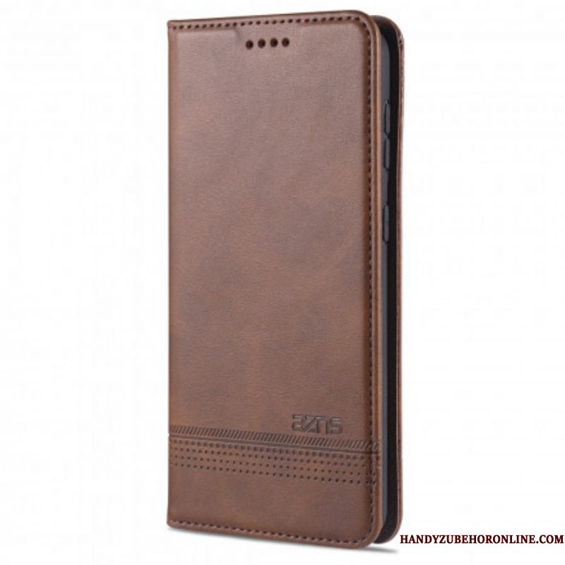 Bescherming Hoesje voor Samsung Galaxy S21 Ultra 5G Folio-hoesje Azns Leerstyling