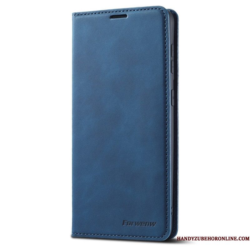 Bescherming Hoesje voor Samsung Galaxy S22 5G Folio-hoesje Forwenw Ledereffect