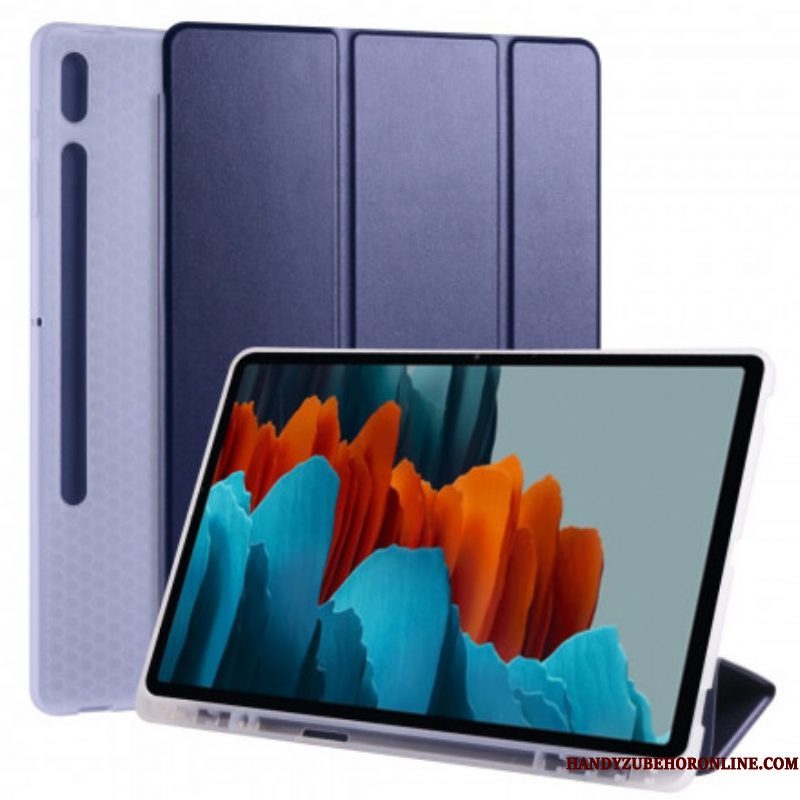 Bescherming Hoesje voor Samsung Galaxy Tab S8 Plus / Tab S7 Plus Siliconen En Kunstleer