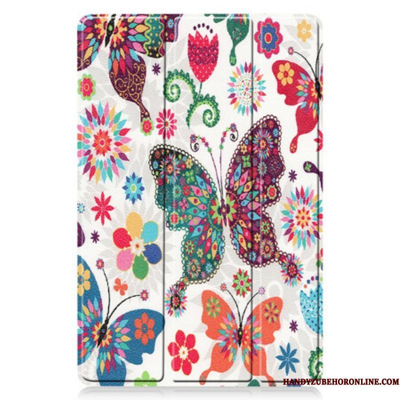 Bescherming Hoesje voor Samsung Galaxy Tab S8 / Tab S7 Vintage Bloem Pennenhouder