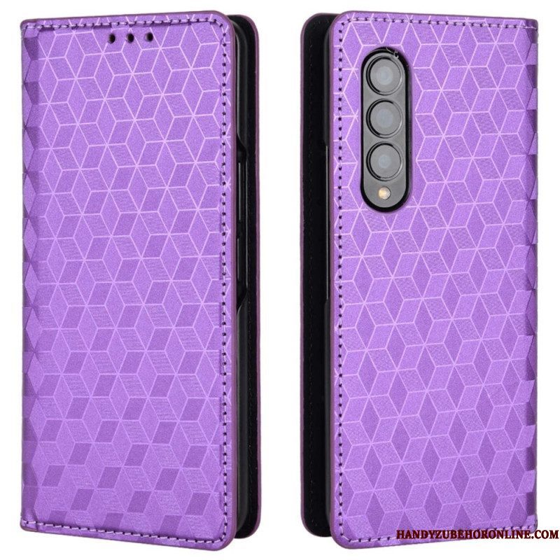 Bescherming Hoesje voor Samsung Galaxy Z Fold 4 Folio-hoesje 3d Kubus