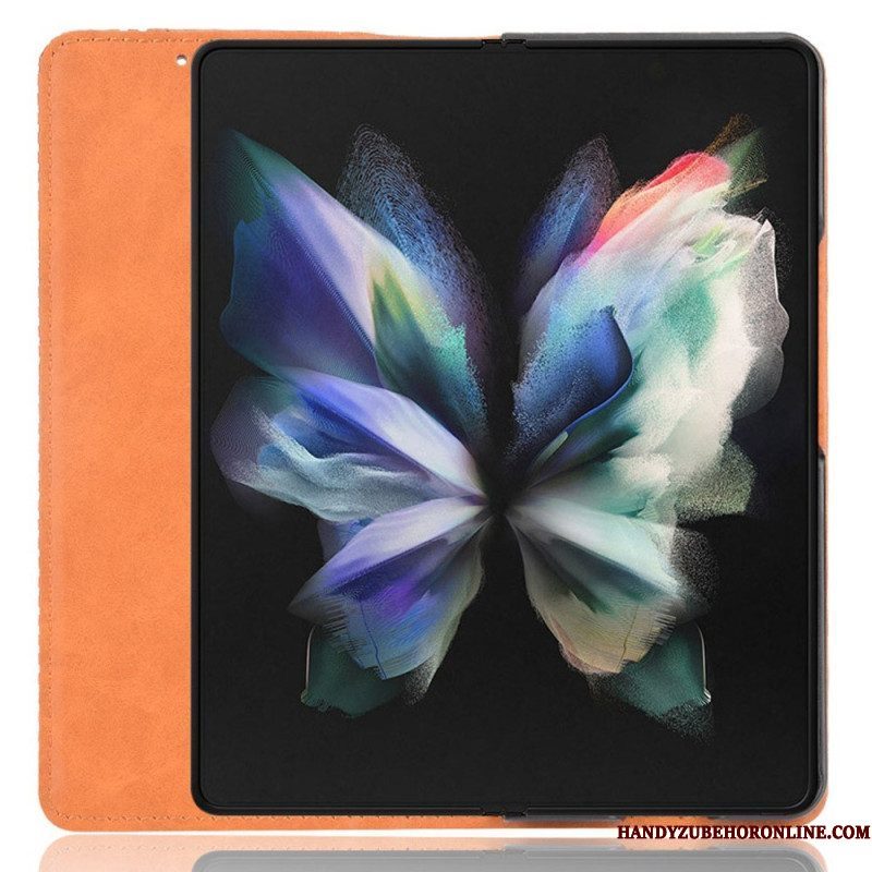 Bescherming Hoesje voor Samsung Galaxy Z Fold 4 Folio-hoesje Retro Pennenopslag