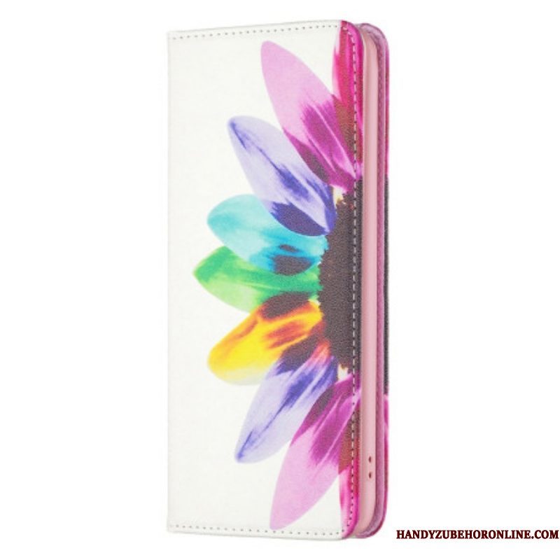 Bescherming Hoesje voor iPhone 14 Pro Folio-hoesje Waterverf Bloem