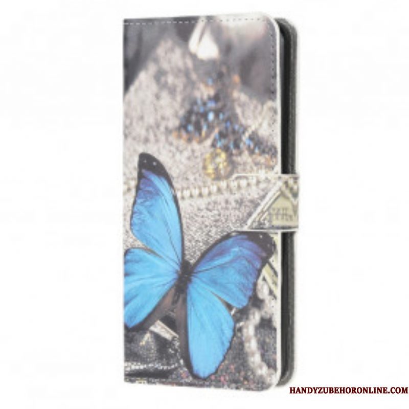 Flip Case voor Moto G50 Blauwe Vlinder