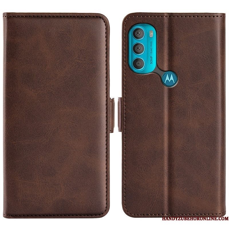 Flip Case voor Moto G71 5G Folio-hoesje Dubbele Klep