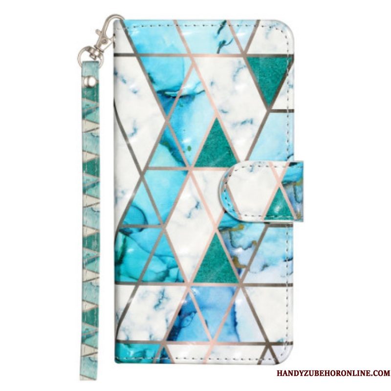 Flip Case voor Samsung Galaxy A14 / A14 5G Met Ketting Imitatie Lakleer