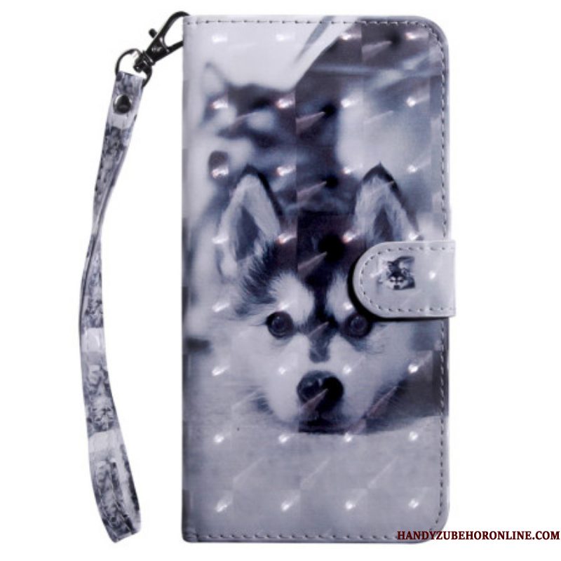 Flip Case voor Samsung Galaxy A14 / A14 5G Met Ketting String Husky