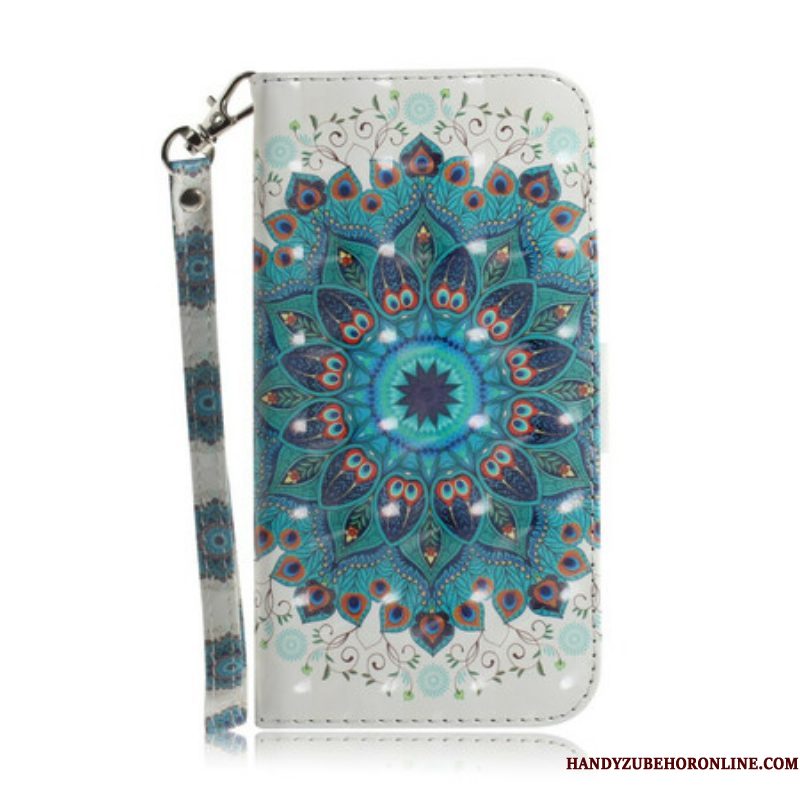 Flip Case voor Samsung Galaxy A42 5G Met Ketting Meesterlijke Mandala Met Riem