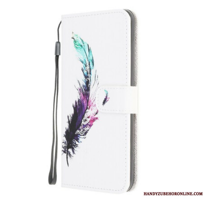 Flip Case voor Samsung Galaxy A42 5G Met Ketting Veer Met Koord