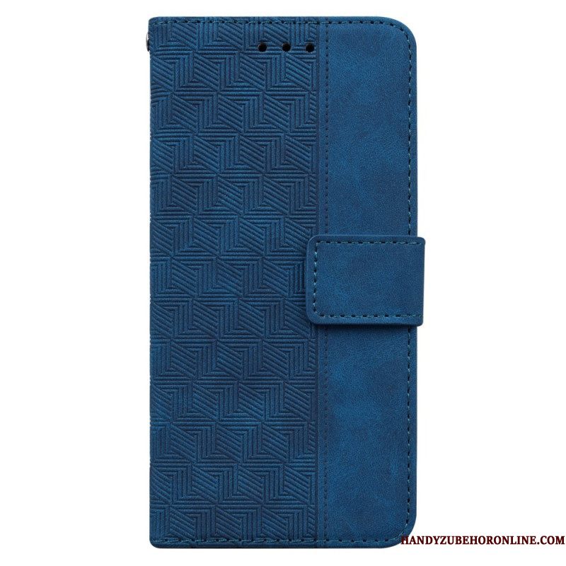 Flip Case voor Samsung Galaxy A54 5G Discrete Patronen En Riem