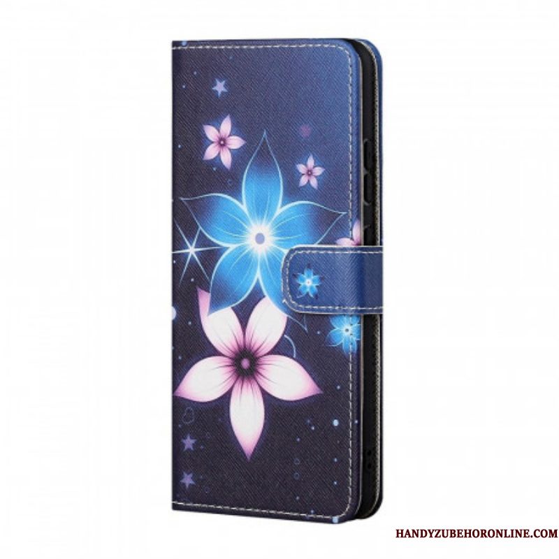 Flip Case voor Samsung Galaxy M23 5G Maan Bloemen