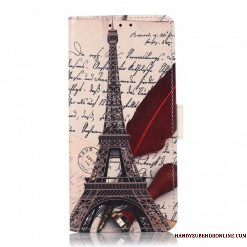 Flip Case voor Samsung Galaxy M32 Dichters Eiffeltoren