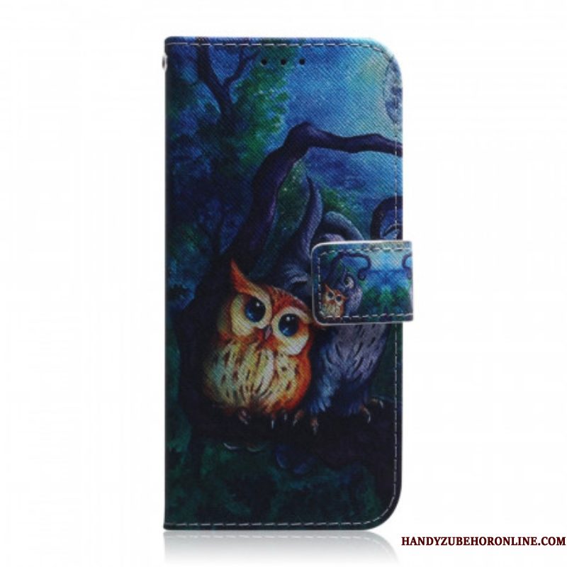 Flip Case voor Samsung Galaxy M52 5G Mysterieuze Uilen