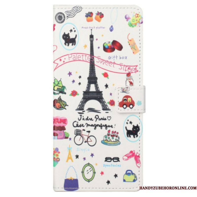 Flip Case voor Samsung Galaxy S23 Plus 5G Ik Hou Van Parijs