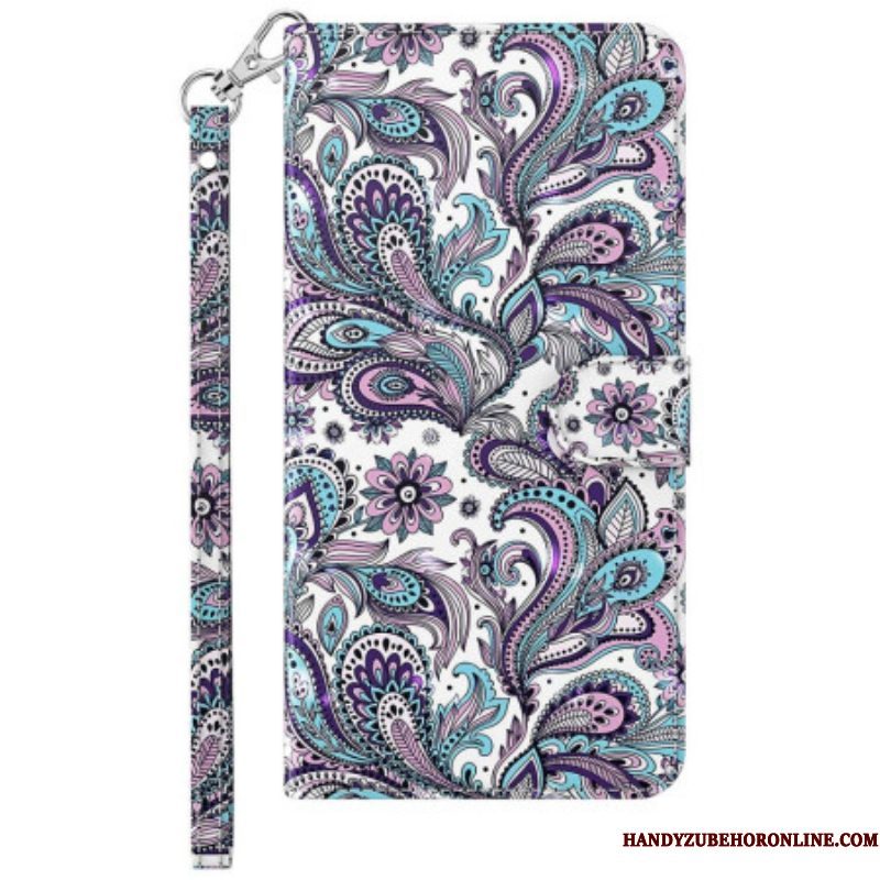 Flip Case voor Xiaomi 12 Lite Met Ketting Paisley-patroon Met Bandjes