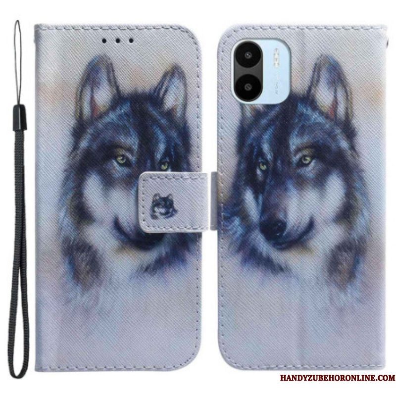 Flip Case voor Xiaomi Redmi A1 Aquarel Wolf