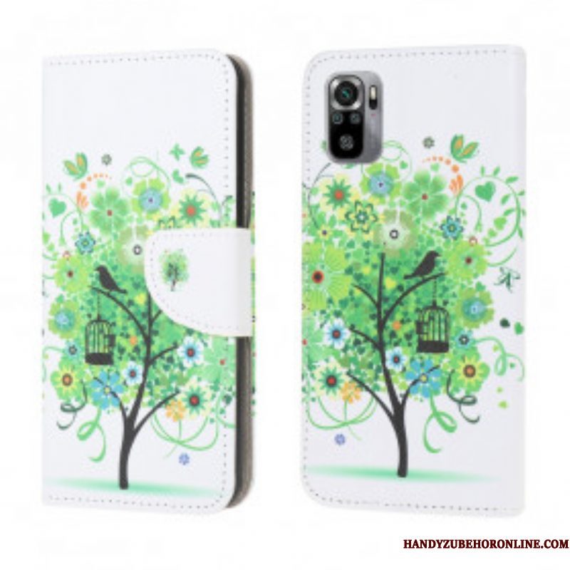 Flip Case voor Xiaomi Redmi Note 10 / 10S Groene Boom