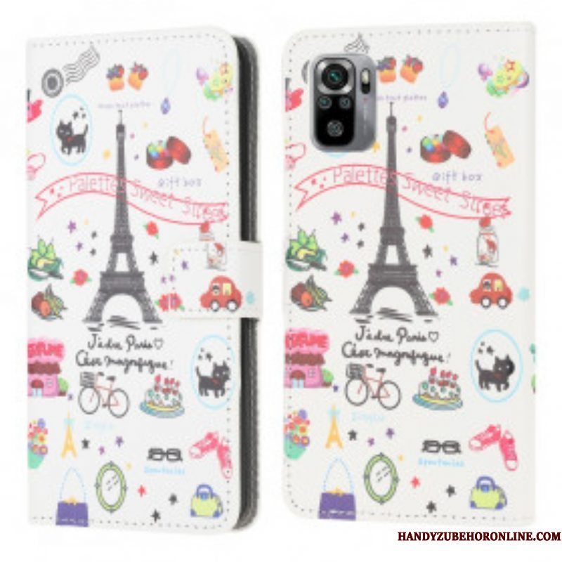 Flip Case voor Xiaomi Redmi Note 10 / 10S Ik Hou Van Parijs