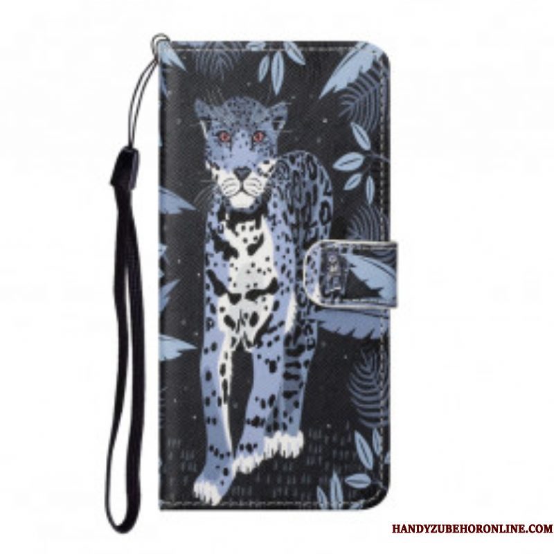 Flip Case voor Xiaomi Redmi Note 10 Pro Met Ketting Luipaard Met Bandjes