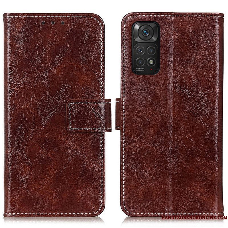 Flip Case voor Xiaomi Redmi Note 11 / 11S Glanzende En Zichtbare Naden