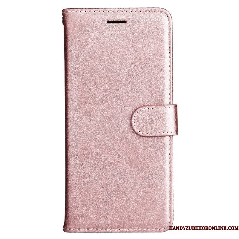 Flip Case voor Xiaomi Redmi Note 12 5G Met Ketting Effen Met Bandje