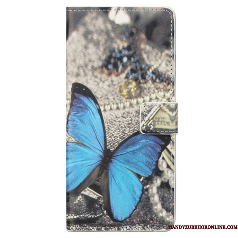 Flip Case voor iPhone 13 Pro Max Blauwe Vlinder