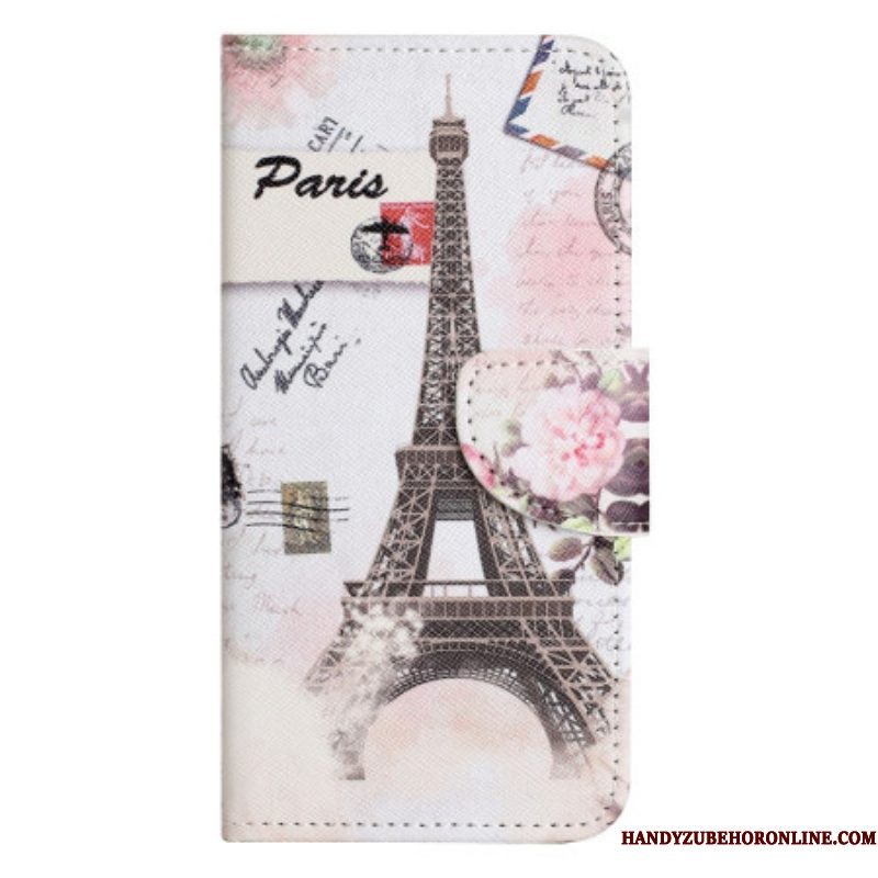 Flip Case voor iPhone 14 Plus Vintage Eiffeltoren