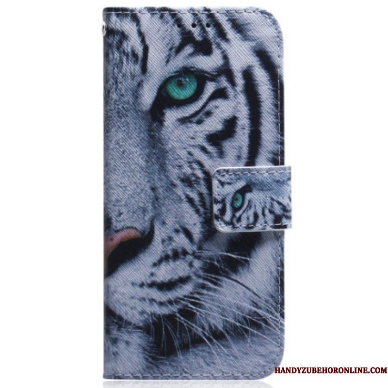 Flip Case voor iPhone 15 Witte Tijger