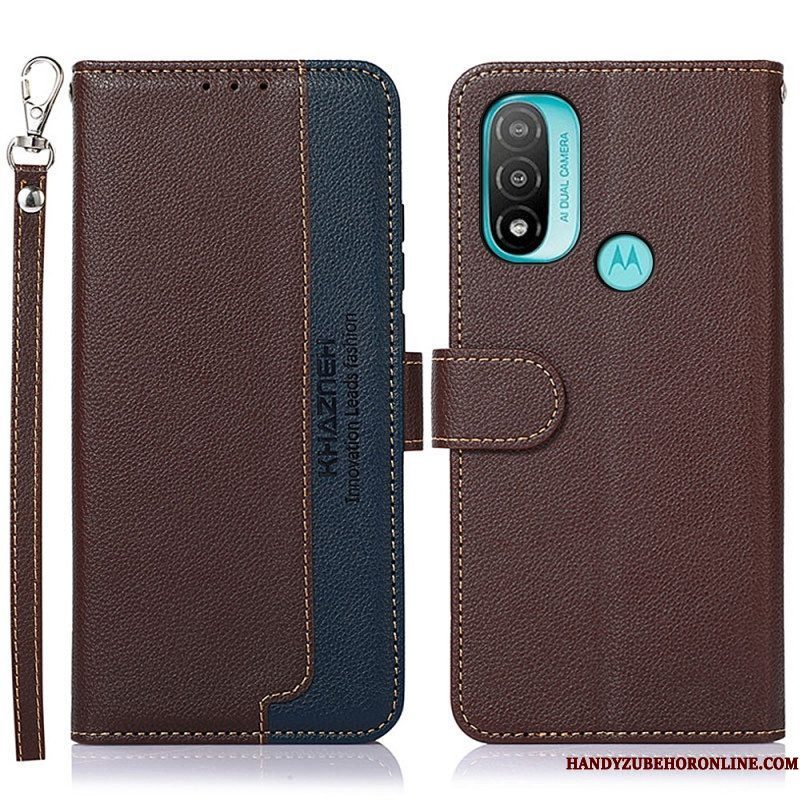 Folio-hoesje voor Moto E40 / E30 / E20 Lychee-stijl Rfid Khazneh