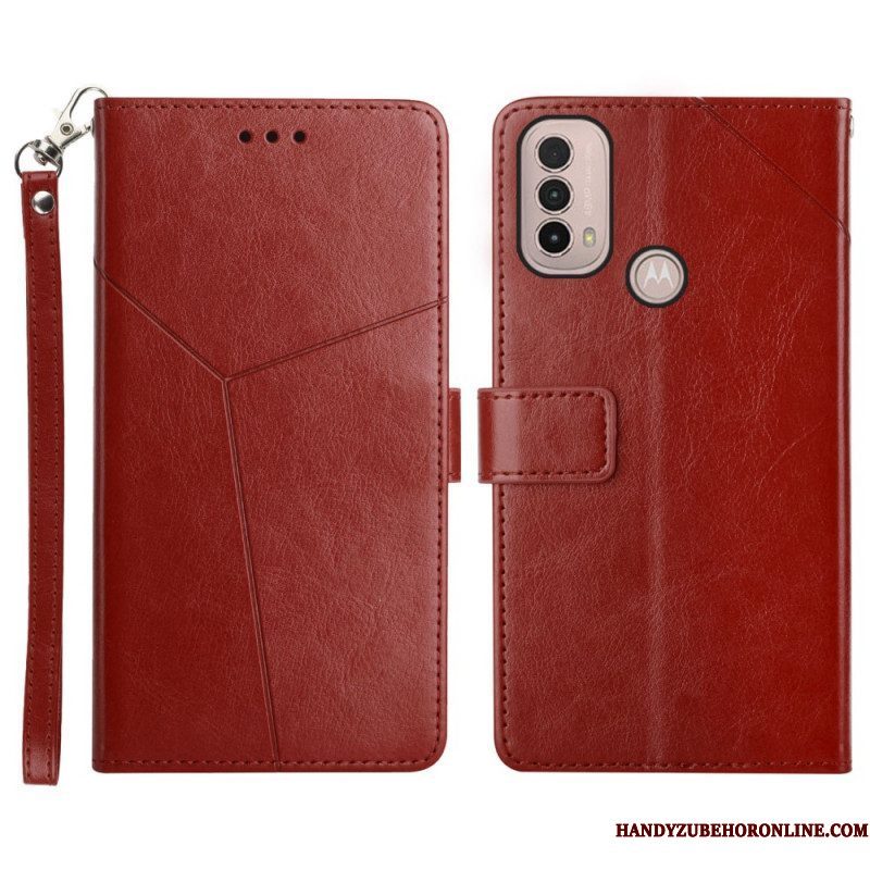 Folio-hoesje voor Moto E40 / E30 / E20 Stijl Leer Geo Y Design