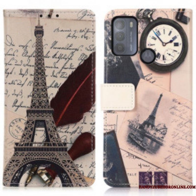 Folio-hoesje voor Moto G50 Dichters Eiffeltoren