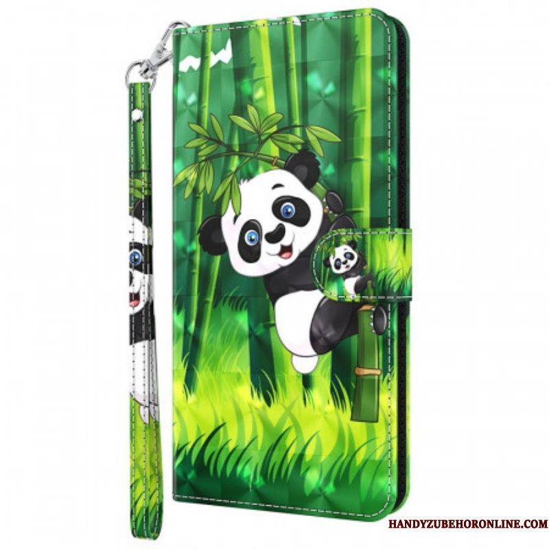 Folio-hoesje voor Moto G51 5G Panda En Bamboe