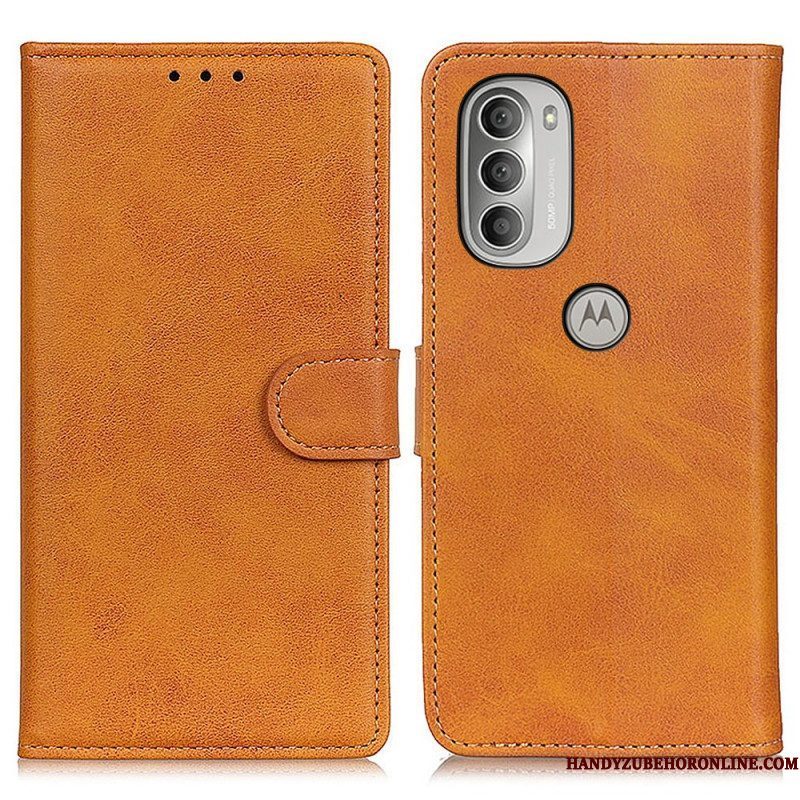 Folio-hoesje voor Moto G51 5G Retro Mat Leereffect