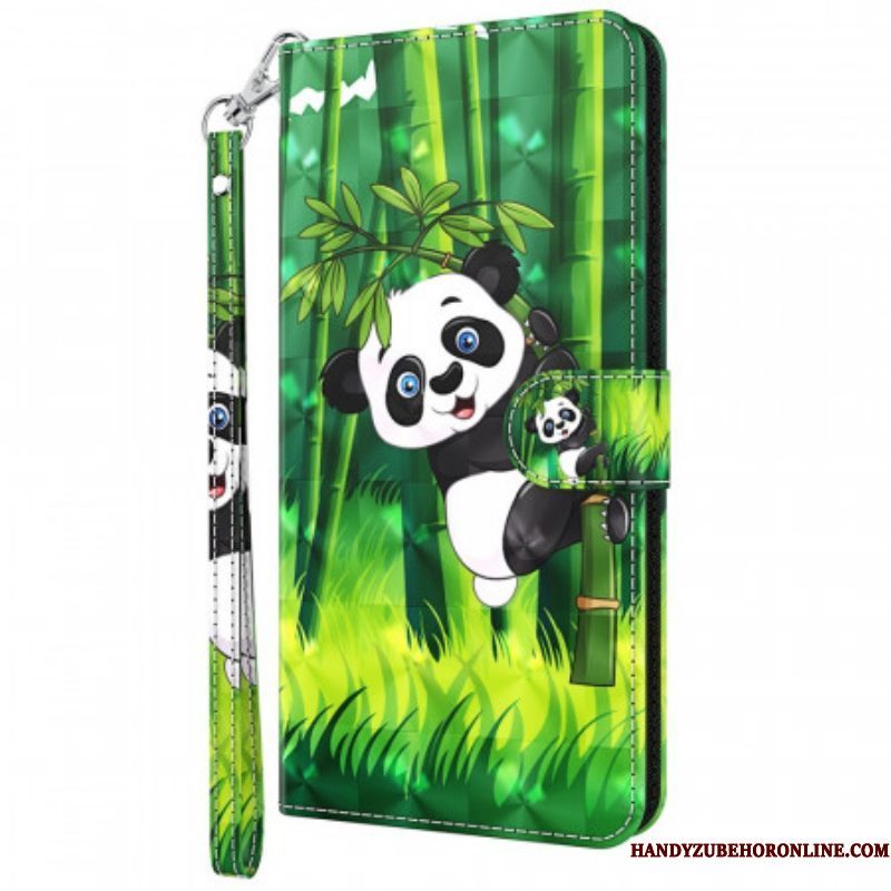 Folio-hoesje voor Moto G71 5G Panda En Bamboe