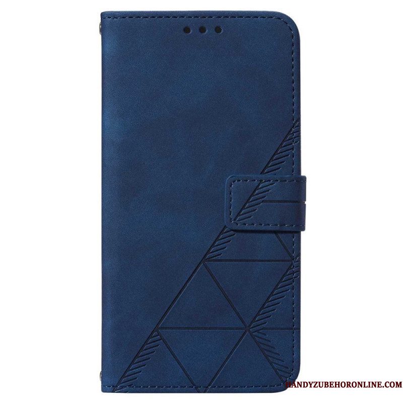 Folio-hoesje voor Samsung Galaxy A14 / A14 5G Driehoeken Met Lanyard