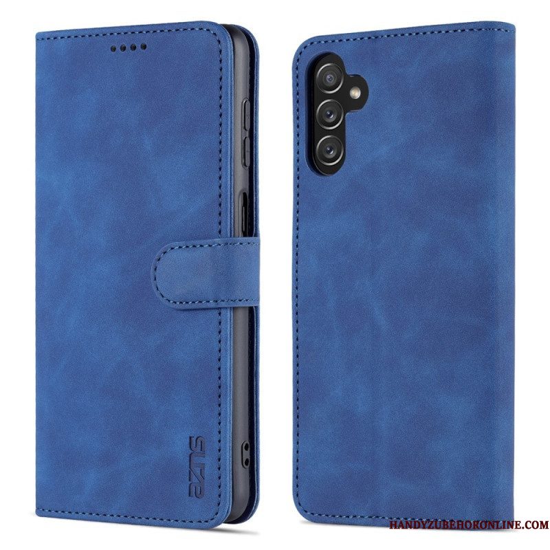 Folio-hoesje voor Samsung Galaxy A14 / A14 5G Klassiek Leereffect Azns