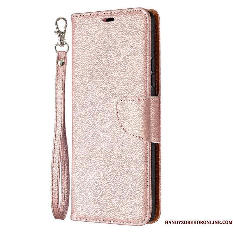 Folio-hoesje voor Samsung Galaxy A42 5G Flip Case Lychee Rabat Schuin