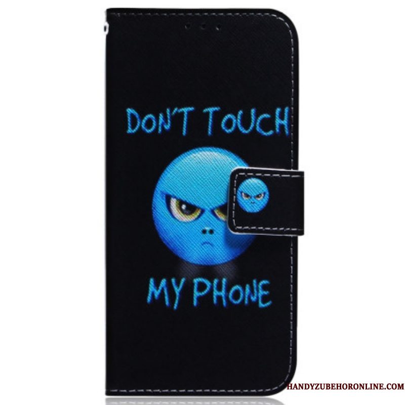 Folio-hoesje voor Samsung Galaxy A54 5G Emoji Raak Mijn Telefoon Niet Aan
