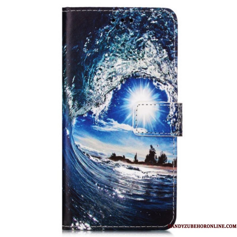 Folio-hoesje voor Samsung Galaxy A54 5G Met Ketting Ik Hou Van De Stringgolf