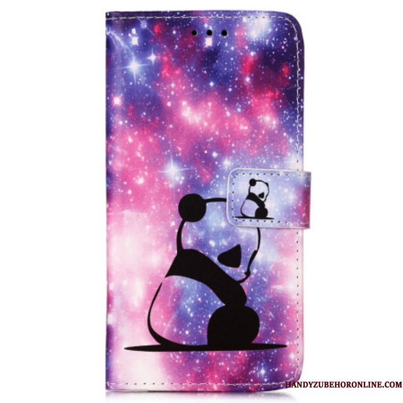 Folio-hoesje voor Samsung Galaxy A54 5G Met Ketting Lanyard Galaxy Panda