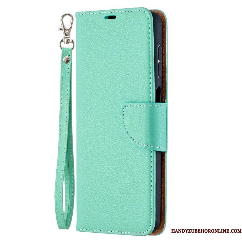 Folio-hoesje voor Samsung Galaxy M12 / A12 Flip Case Lychee Rabat Schuin