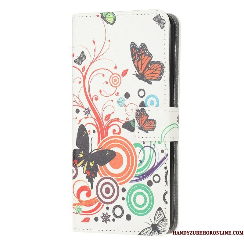 Folio-hoesje voor Samsung Galaxy M12 / A12 Vlinders En Bloemen