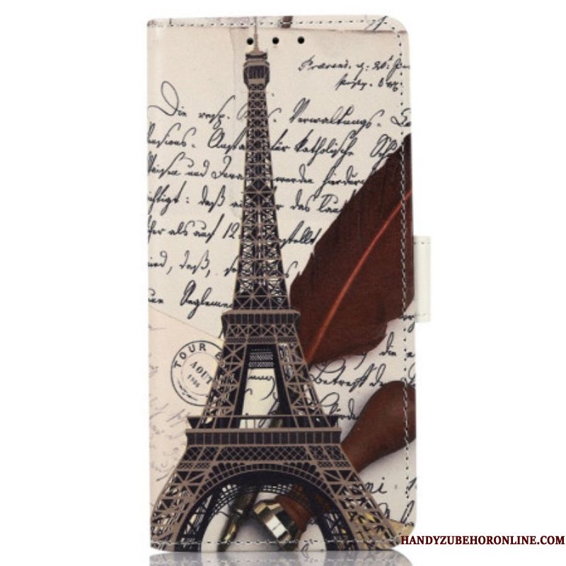 Folio-hoesje voor Samsung Galaxy M13 Dichters Eiffeltoren