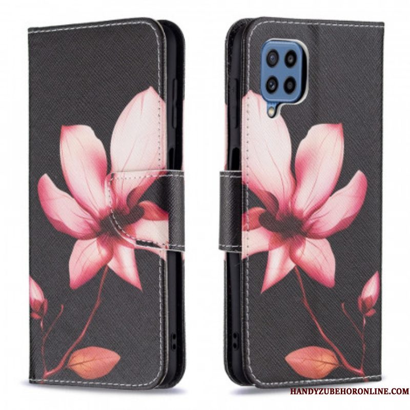 Folio-hoesje voor Samsung Galaxy M32 Roze Bloem