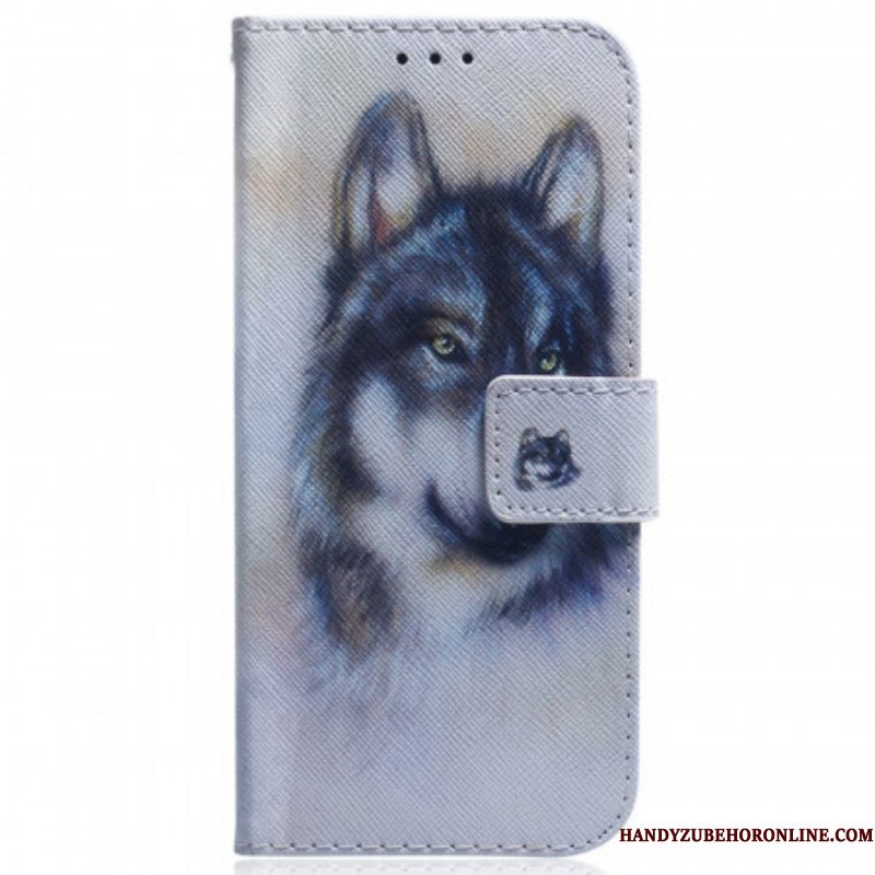 Folio-hoesje voor Samsung Galaxy M53 5G Aquarel Hond