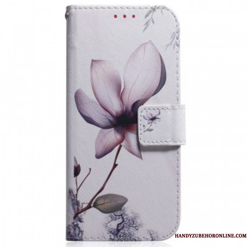 Folio-hoesje voor Samsung Galaxy M53 5G Roze Bloem