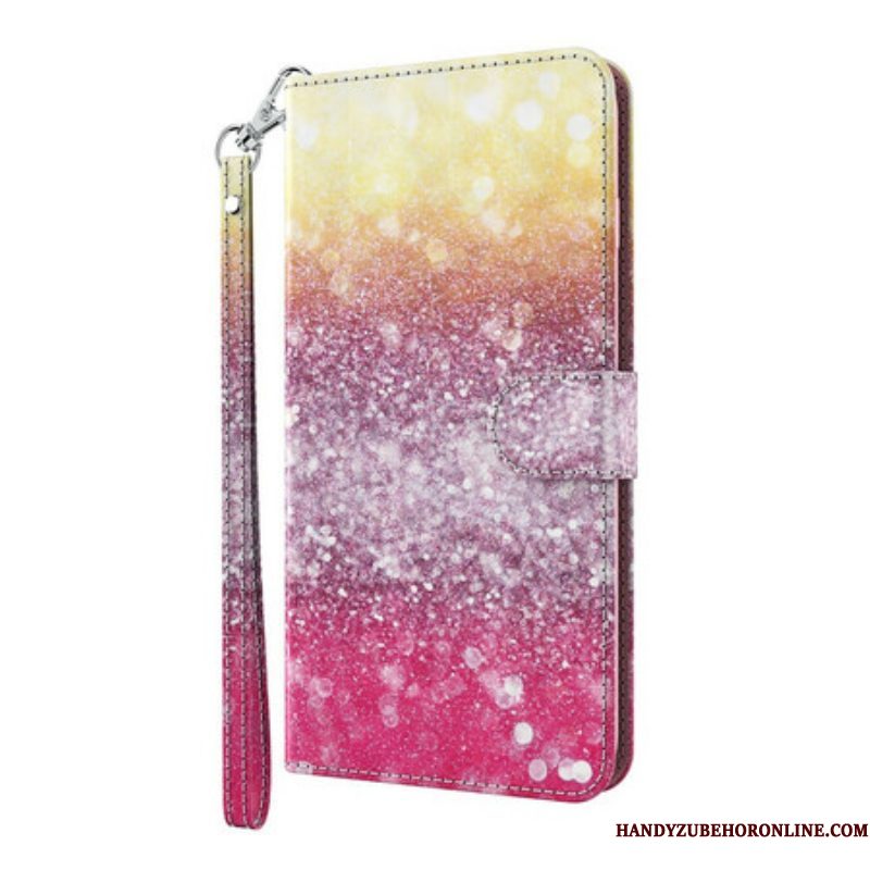 Folio-hoesje voor Samsung Galaxy S21 5G Magenta Glitterverloop