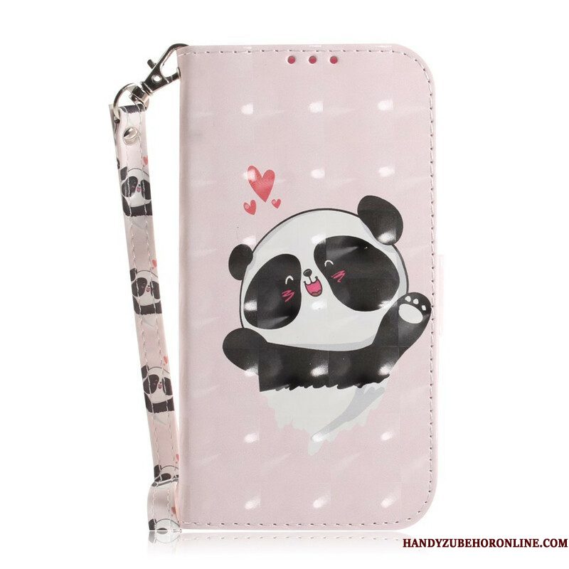 Folio-hoesje voor Samsung Galaxy S21 5G Met Ketting Strakke Panda